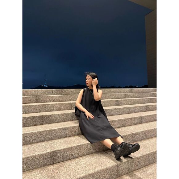 NWT COS RACER-NECK MIDI DRESS BLACK SIZE 2 - Picture 4 of 10